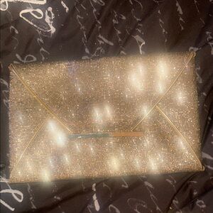 Forever 21 Glittering Gold Envelope Clutch